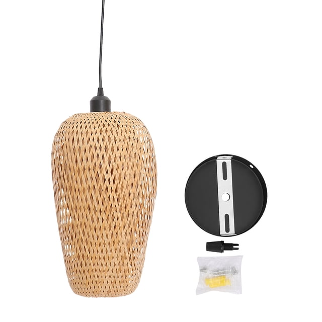 Lámpara de techo estilo zen para el hogar, adorno de bambú tejido, 1 unidad
