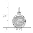 thumbnail image 4 of 925 Sterling Silver Solid Graduation Day Disc Charm 21x13mm Wide Pendant Necklace for Women, 4 of 4