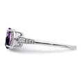 thumbnail image 4 of Sterling Silver Rhodium-plated Diamond & Amethyst Ring QR3091AM, 4 of 5