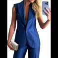 thumbnail image 1 of Conjuntos de 2 Piezas para Mujer: Chaleco Sin Mangas y Pantalón , Conjunto de Blazer Informal de Negocios. Azul S, 1 of 7