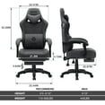 thumbnail image 3 of HOFFREE Gaming Chair Computer Chair with Speakers Massage Fabric Reclining Game Chair with Footrest Ergonomic High Back Gamer Chair Heavy Duty Gaming Chairs for Adults Dark Grey, 3 of 9