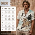 thumbnail image 4 of FOR U DESIGNS Ink Horse Print Linen-Style Matchable Couple Outfits for Wedding Men's Casual Linen-Like Shirt and Women's Sleeveless Dress, 4 of 7