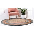 thumbnail image 4 of Rugs.com Kashkuli Gabbeh Collection Rug – 5' Round Blue Medium Rug Perfect For Kitchens, Dining Rooms, 4 of 9