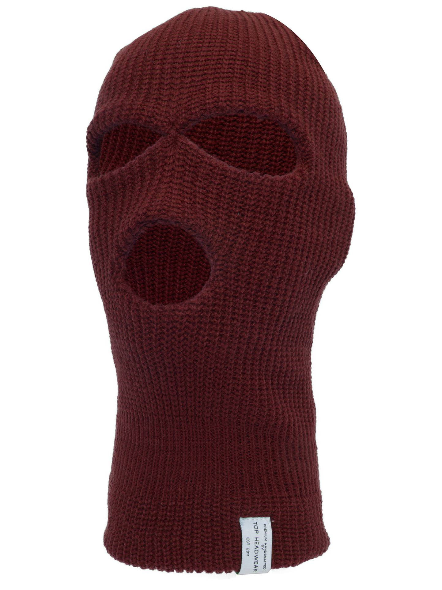 TopHeadwear's 3 Hole Face Ski Mask, Burgundy
