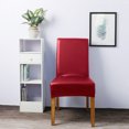 thumbnail image 4 of Amdohai Stretch Solid Pu Leather Waterproof Dining Chair Cover Slipcover Removable, 4 of 7