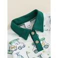 thumbnail image 5 of FEORJGP Little Boys 2PCS Casual Outfit Sets 6M 12M 18M 2T 3T 4T Toddler Baby Long Sleeve Pullovers Lapel Button Henley Sweatshirts Golf Print Tops Sweon Comfy Daily Clothes for Spring Autumn, 5 of 8