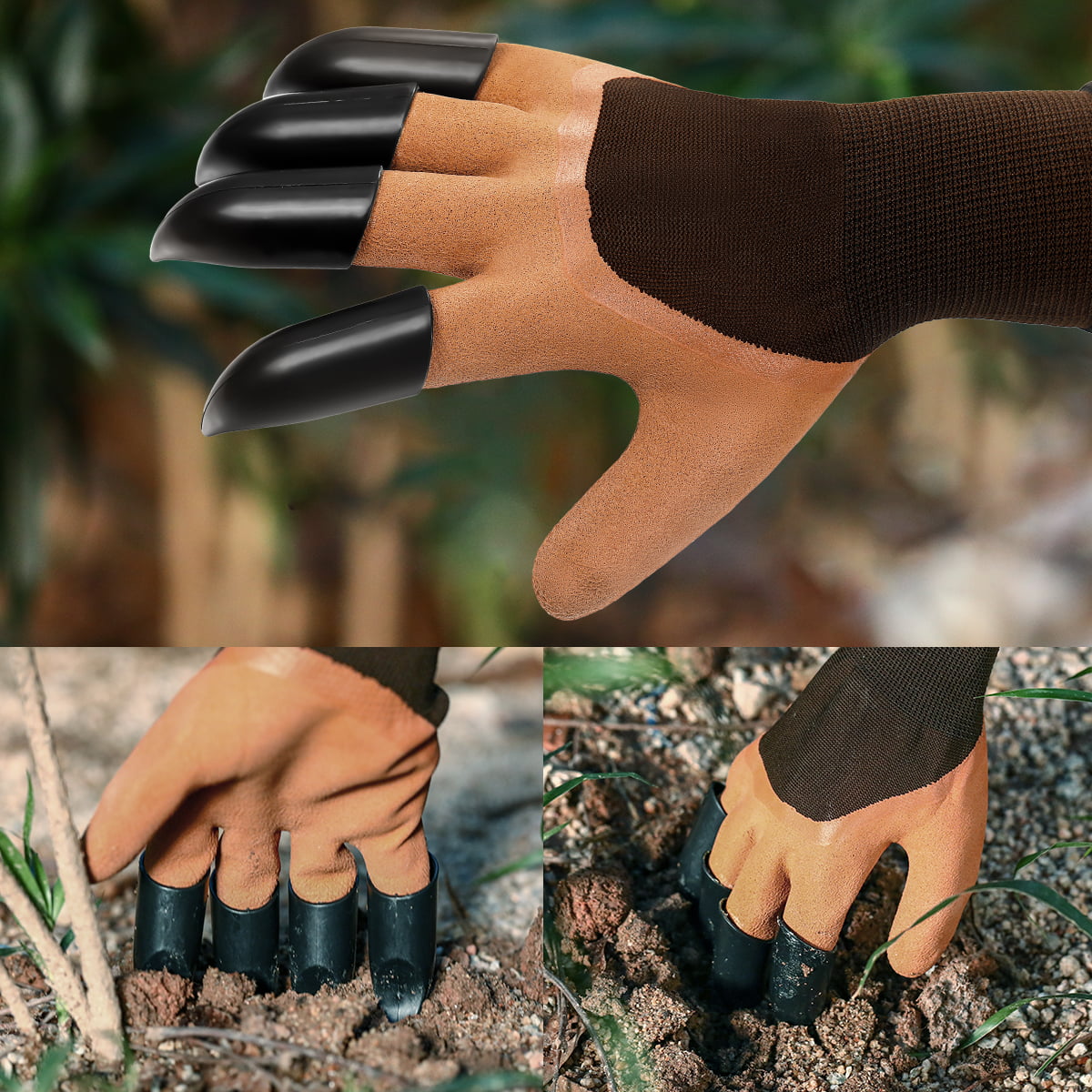 Garden Digging Gloves With ABS Claws For Digging Planting Gardening Raking 