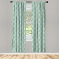 thumbnail image 4 of Ambesonne Forest Window Curtains, Tree Sketches With Bubbles, Each 28" W x 84" L, Pale Mint Green Pale Grey, 4 of 4