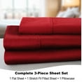 thumbnail image 5 of BedTite 300 Thread Count Cotton 3-Piece Twin Sheet Set - Burgundy, 5 of 7