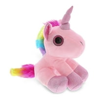 DolliBu Plush Pink Unicorn Stuffed Animal - Soft Plush Huggable Unicorn With Sparkle Eyes, Adorable Playtime Plush Toy, Cute Unicorn Cuddle Gift, Plush Doll Animal Toy for Kids & Adults - 7 Inch