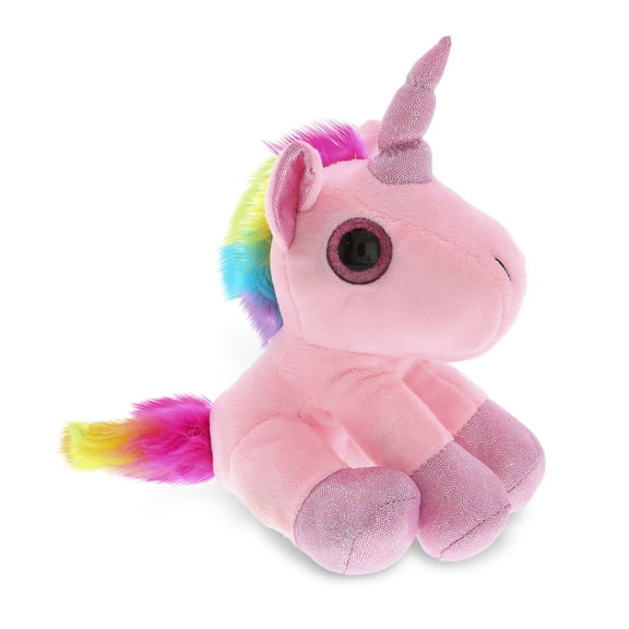 DolliBu Plush Pink Unicorn Stuffed Animal - Soft Plush Huggable Unicorn With Sparkle Eyes, Adorable Playtime Plush Toy, Cute Unicorn Cuddle Gift, Plush Doll Animal Toy for Kids & Adults - 7 Inch