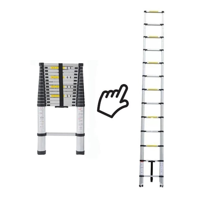 Escalera Telescopica Plegable Compraymas Aluminio 5 Mts 150kgs