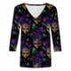 thumbnail image 5 of TaTaai Women's Fashion Christmas Printed Loose Casual V Neck With Three Quarter Sleeves And 3/4 Sleeves T-shirt Pullover Top Gift, 5 of 5