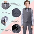 thumbnail image 3 of ETHAN Toddler Boys Church Outfit Wedding Clothes Slim Fit 5 Piece Boys Formal Outfit Gray Size 3T, 3 of 7