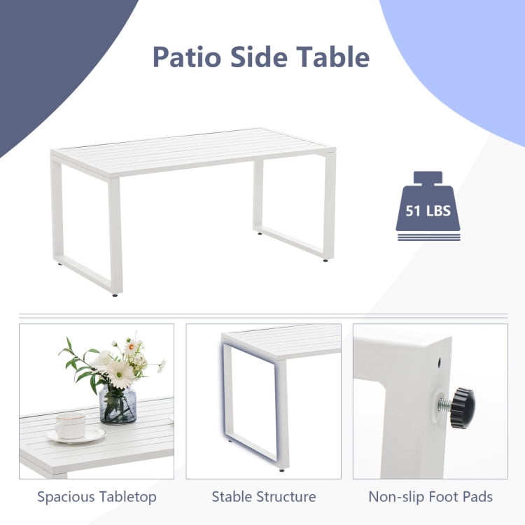 Aimee Lii 4 Pieces Patio Furniture Conversation Set with Sofa Loveseat, Small Patio Set, White Aimee Lii 4 Pieces Patio Furniture Conversation Set with Sofa Loveseat, Small Patio Set, White