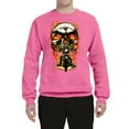 thumbnail image 2 of Wild Bobby, Flaming Motorycle Hell Fire Skull Biker | Mens Fashion Crewneck Graphic Sweatshirt, Neon Pink, Medium, 2 of 4