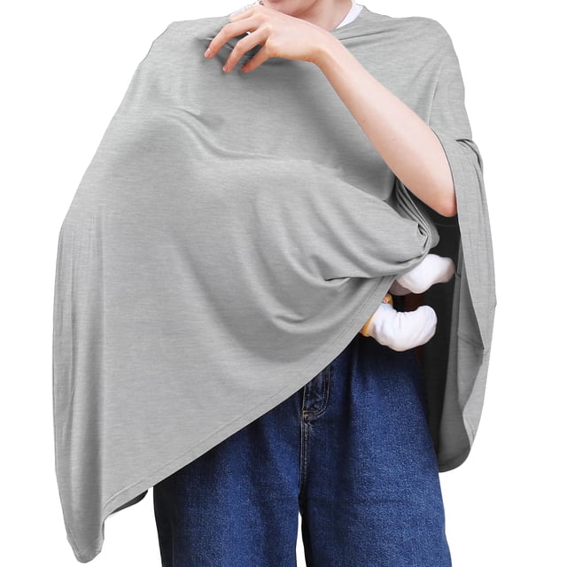 Funda de lactancia Seejoy 360°, cobertura total, rayón suave, gris