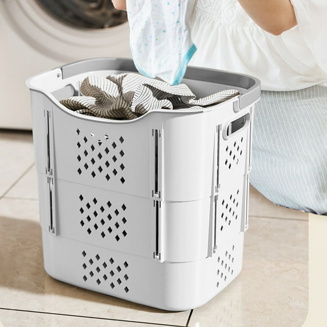 Dvkptbk Panier de Rangement Pliable Panier à Linge Sale Grande Capacité pour Salle de Bain Panier de Rangement Multi-Couches avec Poignée Organisation et Rangement