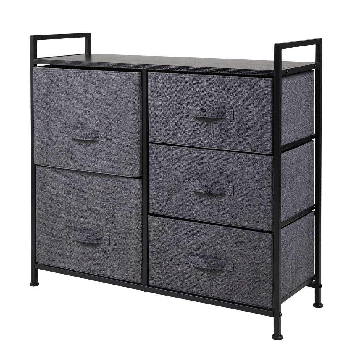 Lowestbest 3-Tier Drawer Dresser Organizer With 5 Drawers, End Table Storage Cabinet with Easy Pull Fabric Bins, Black Lowestbest 3-Tier Drawer Dresser Organizer With 5 Drawers, End Table Storage Cabinet with Easy Pull Fabric Bins, Black