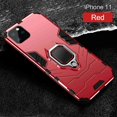 thumbnail image 7 of Dteck Stylish Dual Layer Hard PC Back Case with Ring Grip Kickstand & Support Magnetic Car Mount Function Cover, For iPhone 11 Pro (5.8 inch), Red, 7 of 7