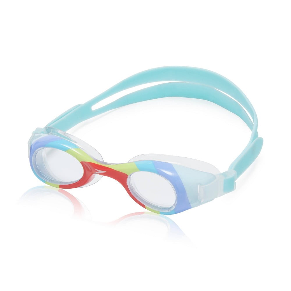Speedo Kids Swimming Goggles No Leak Anti Fog Glide Print Rainbow Clear Age 3 for sale online 