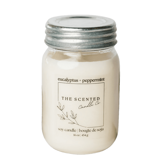Bougie de Soya (Eucalyptus Menthe Poivrée) 16 oz - The Scented Candle Co.