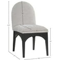 thumbnail image 3 of Meridian Furniture Waldorf Grey Chenille Fabric Dining Side Chair, 3 of 8