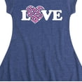 thumbnail image 3 of Instant Message - Leopard Love Heart - Girls Fit And Flare Cap Sleeve Dress, 3 of 5