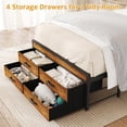 thumbnail image 6 of AENKYO Twin Size Bed Frame with 4 Storage Drawers, LED Lights, Charging Station Headboard, Rustic Brown, 6 of 9