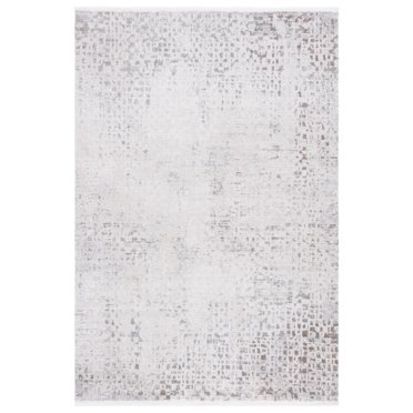 SAFAVIEH Diamond Terrence Distressed Polyester Area Rug, Beige/Grey, 5'3" x 7'6"