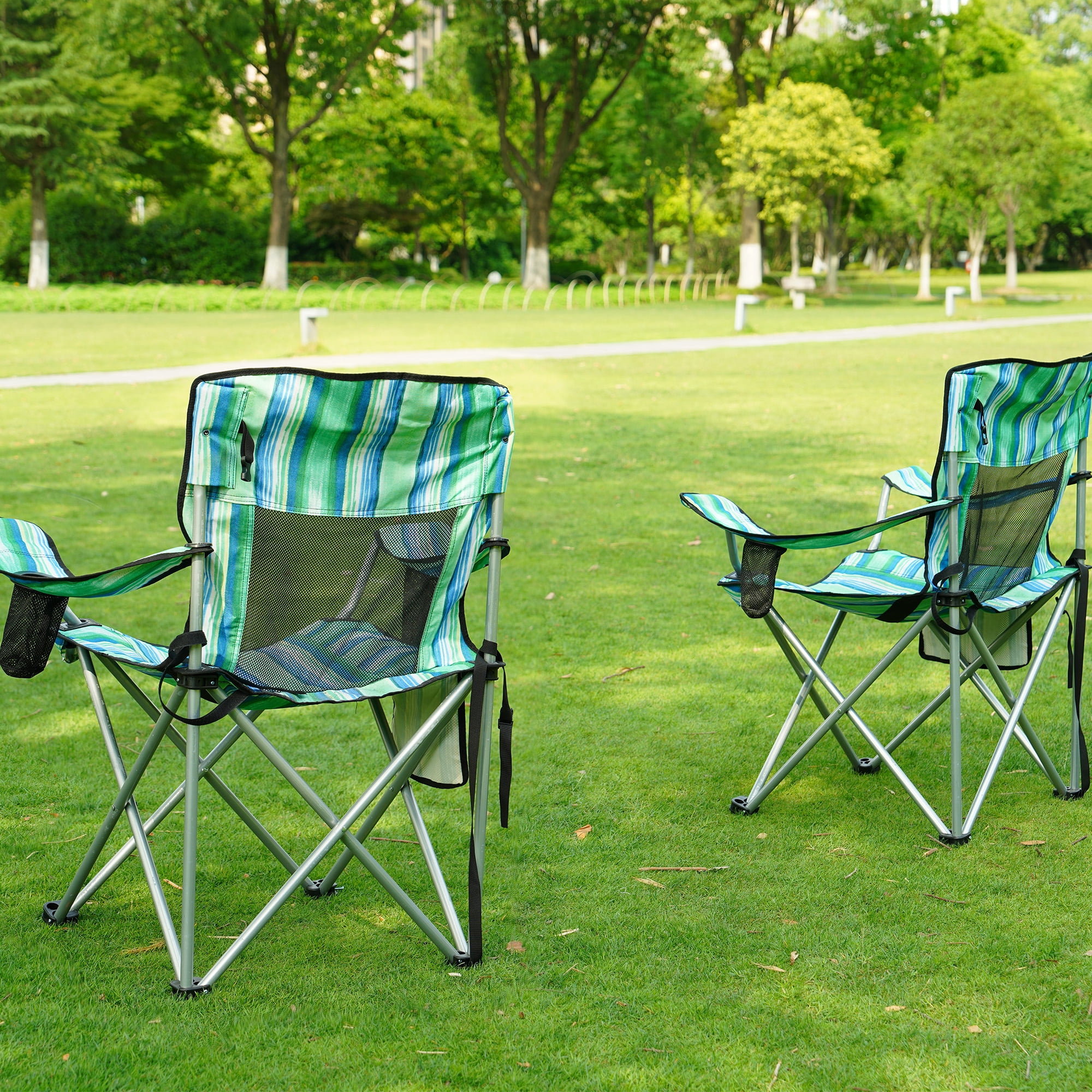 BalanceFrom Folding Camp Chair，Portable Outdoor Chair，with Cup Holder & Carrying Bag，for Camping, Beach, Fishing, and Sports Events