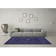 thumbnail image 3 of Ahgly Company Machine Washable Indoor Square Persian Blue Traditional Area Rugs, 8' Square, 3 of 4