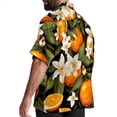 thumbnail image 3 of Tangerine Men's Short Sleeve Hawaiian Shirt, Poplin Casual Printed Button Down, Summer Beach Unisex Shirts, 3 of 6
