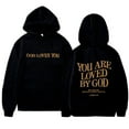 thumbnail image 5 of LEKDFST Christian Hoodies for Women Faith Jesus Bible Verse Oversized Sweatshirt You Are Loved By God Inspirational Pullover Tops Black L, 5 of 5