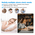 thumbnail image 5 of 2X Loud Alarm Clock for Heavy Sleepers Adults,Dual Alarm Clock with Bed Shaker,for Bedrooms,6.5In Display with Dimmer, 5 of 7