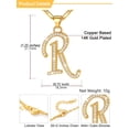thumbnail image 6 of U7 Initial Necklace for Women 14K Gold Plated CZ Crystal Letter R Pendant Necklace Name Chain Dainty Personalized Birthday Mother's Day Gift Jewelry for Mom Wife Friend, 6 of 8