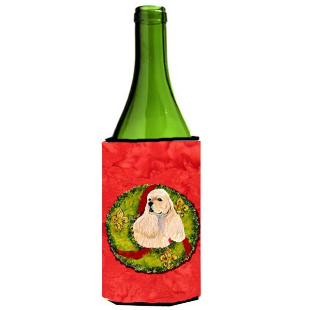 Cocker Spaniel Cristmas Wreath Wine bottle sleeve Hugger