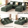 thumbnail image 4 of Sectional Couches for Living Room FSC Certified Velvet Modular Couch Oversized Cloud U Shaped Convertible Sleeper Sofa Chaise Detachable Armrest Cushion (Chenille Green, U Shape 6 Seat), 4 of 6