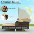 thumbnail image 6 of Costway Outdoor Rattan Double Daybed with  Retractable Canopy & Seat Back Cushions, 6 of 10
