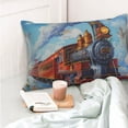 thumbnail image 4 of Fotbe Cartoon Train Hot Air Balloon Funda de Almohada Decorativa Estilo Occidental, Lujo en Algodón, Fundas para Almohadas King, Cojín Estampado para Decoración del Hogar-14"x20", 4 of 6