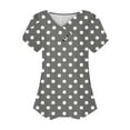thumbnail image 4 of Hvot&aat Women's V-Neck Button Tops Polka Dot Short Sleeve T-shirts Loose Slim Fit Tunic Tops Daily clothes, 4 of 4