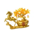 thumbnail image 3 of Estatua de caballo del árbol del dinero del Feng Shui Decoración del Año Nuevo chino Decorativa china Dorado, 3 of 8