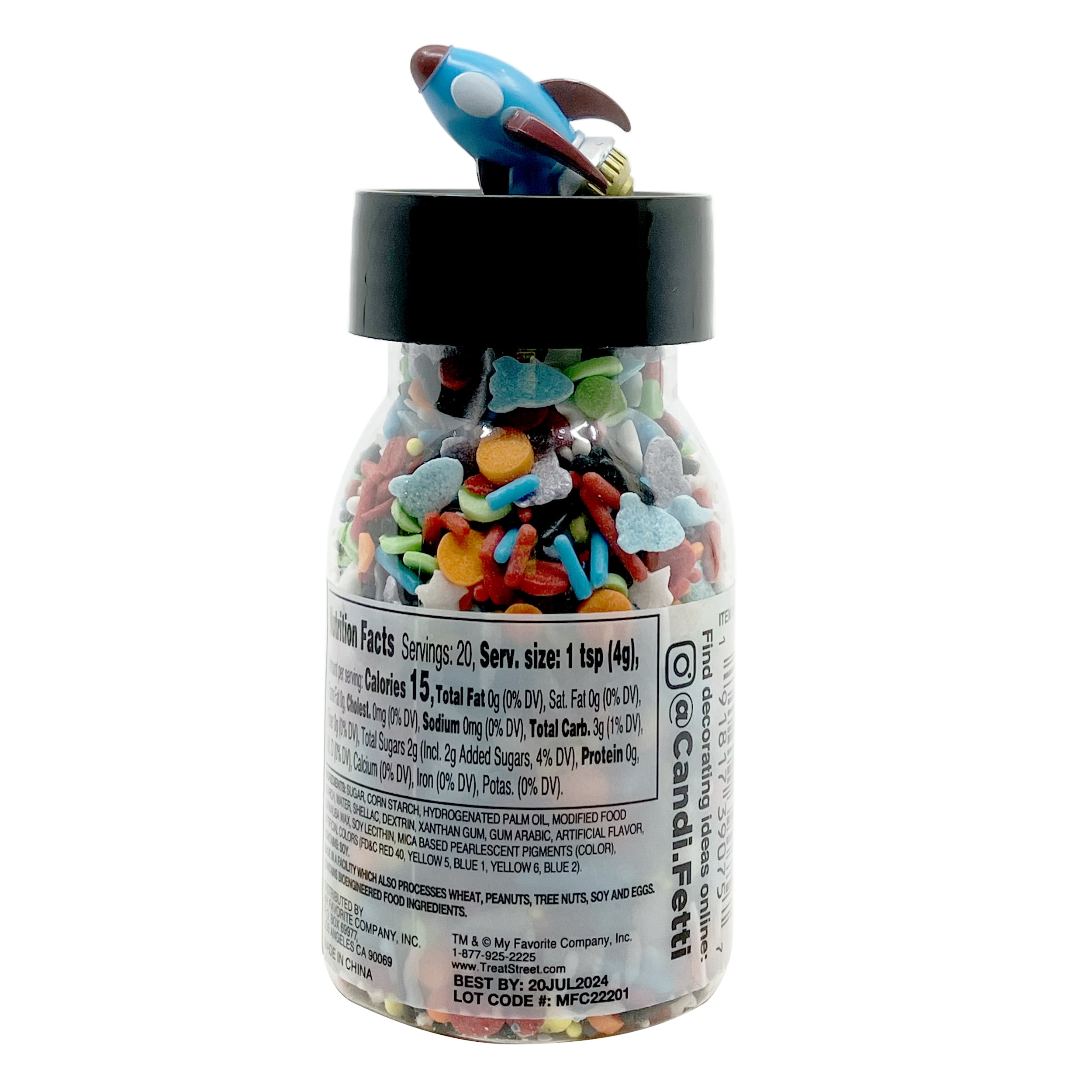(6 pack) CandiFetti Edible Decor Galaxy Lift off Multi-Color Dessert Sprinkles, 2.82 oz
