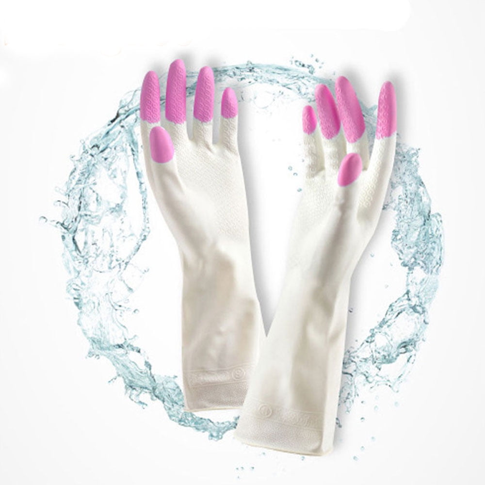 Long Latex Gloves 2 Pair Kitchen Gloves Dishwashing Gloves Unique