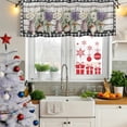 thumbnail image 5 of Spring Floral Curtain Valances for Windows, Kitchen Valance Window Treatments Panel 2 Pack, Pastoral Bottle Flowers Wood Black Plaid Rod Pocket Short Curtains for Bathroom Bedroom 42 x 12 Inch, 5 of 8