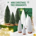 thumbnail image 3 of Ayieyill 9Pcs Mini Christmas Trees Christmas Decor Artificial Christmas Decorations with 4 Sizes, Christmas Tree Bottle Brush Trees Christmas Table Decorations (Green Silver White), 3 of 7