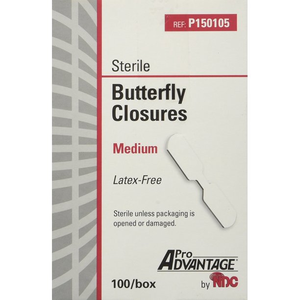 Proadvantage Sterile Butterfly Closure Bandages Medium Latex Free 100 Bx Walmart Com Walmart Com