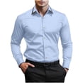 thumbnail image 2 of WIZUTIZ Men's Business Shirt Long Sleeve Formal Wear Professional Look Suitable for Office Wear Shirt, 2 of 5
