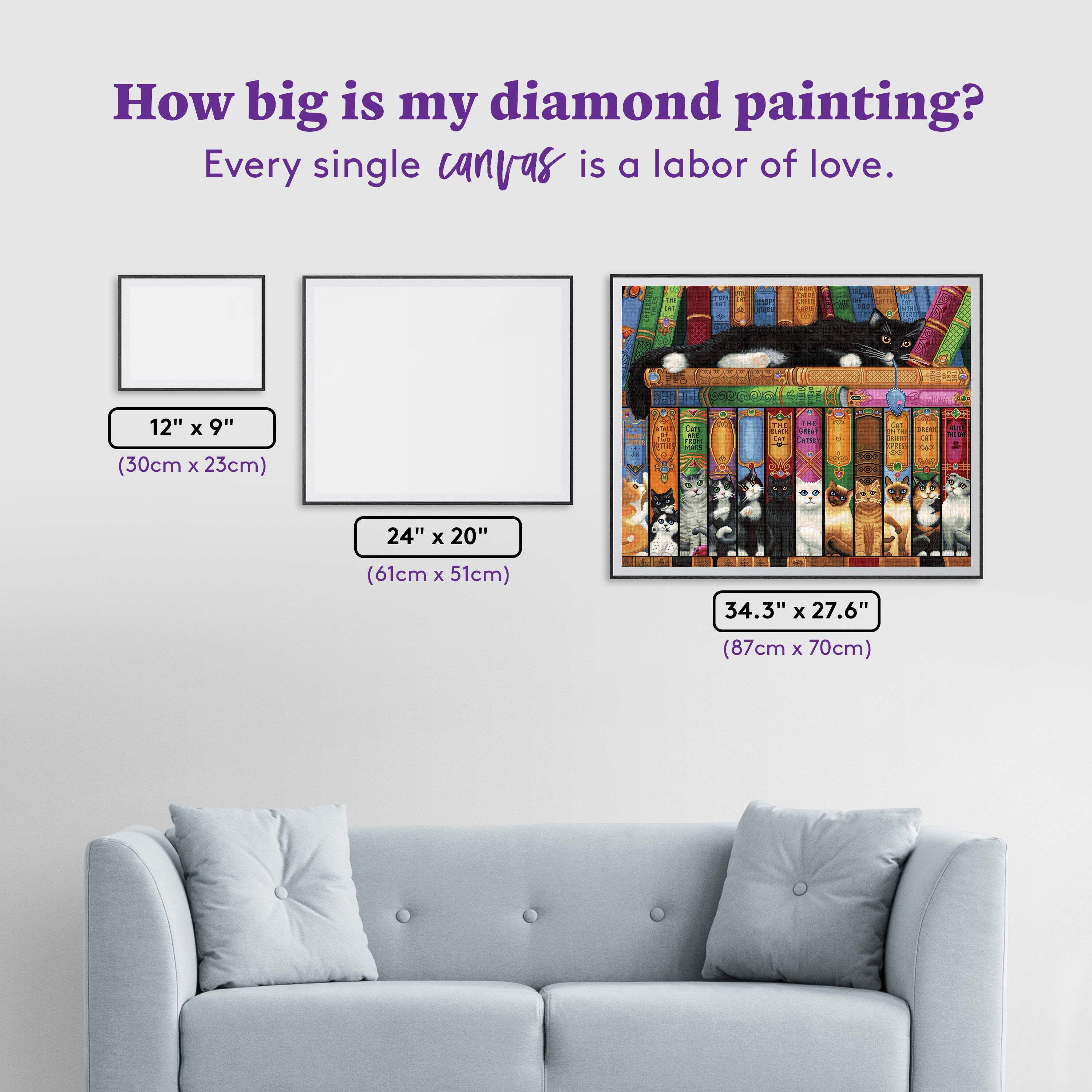 DIAMOND ART CLUB Cat Bookshelf Diamond Painting Kit