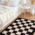 thumbnail image 2 of JML Non-Slip Microfiber & Rubber Doormat - Soft Entryway Rug for Home/Office (16"x24") - Easy Clean Door Mat for Indoor/Outdoor Use, Black And White Checkerboard, 2 of 5